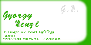 gyorgy menzl business card